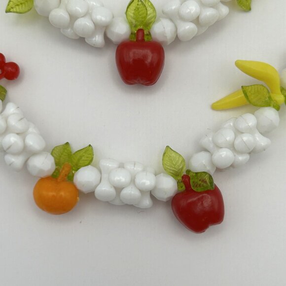 Vintage Fruit Necklace Retro Beaded 26 inch Mid Century - Picture 9 of 13